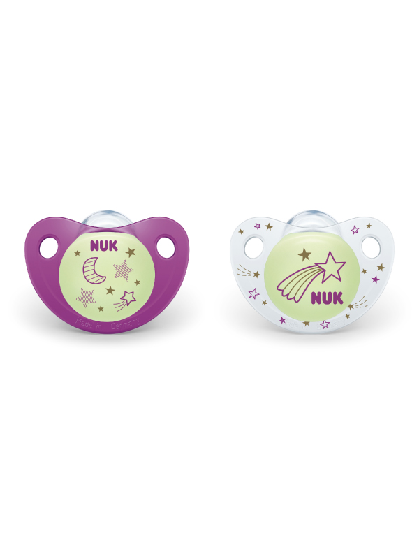 NUK® Cute-as-a-Button Glow-in-the-Dark Pacifiers Product Image 2 of 5
