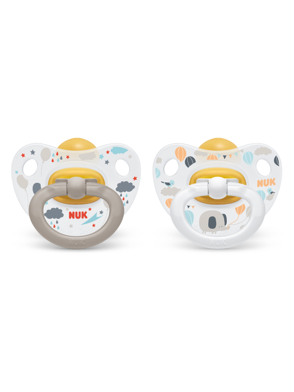 2 Count Nuk Natural Shape Orthodontic Pacifiers Latex 6-18 Months 