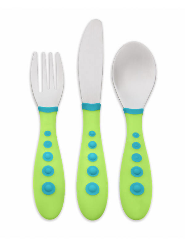 First Essentials™ by NUK® Kiddy Cutlery Fork, Knife & Spoon Set, Stainless Steel Product Image 1 of 3