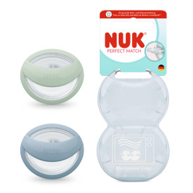 NUK Perfect Match Pacifier, Size 1, 2pk – Green/Blue Product Image 1 of 6