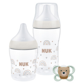NUK Perfect Match Gift Set – Rainbow (5oz Bottle, 9oz Bottle, Pacifier S0) Product Image 1 of 6