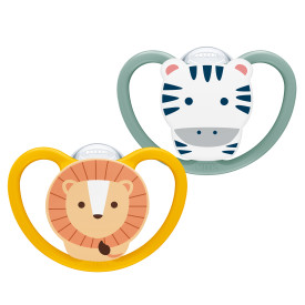 NUK Perfect Match Air Pacifier, Size 3, 2pk – Zebra/Lion Product Image 1 of 6