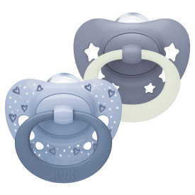 NUK First Choice Day/Night Pacifier, Size 2, 2pk – Blue Product Image 1 of 5