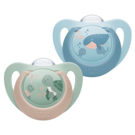 NUK First Choice Classic Pacifier, Size 3, 2pk – Turtle/Whale Product Image 1 of 6